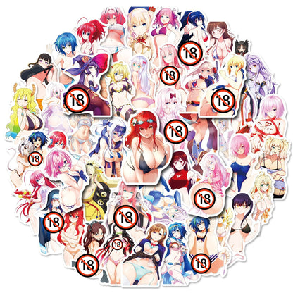 50/100pcs Anime Girl Pinup Sexy Waifu Sticker [+20 STYLES]