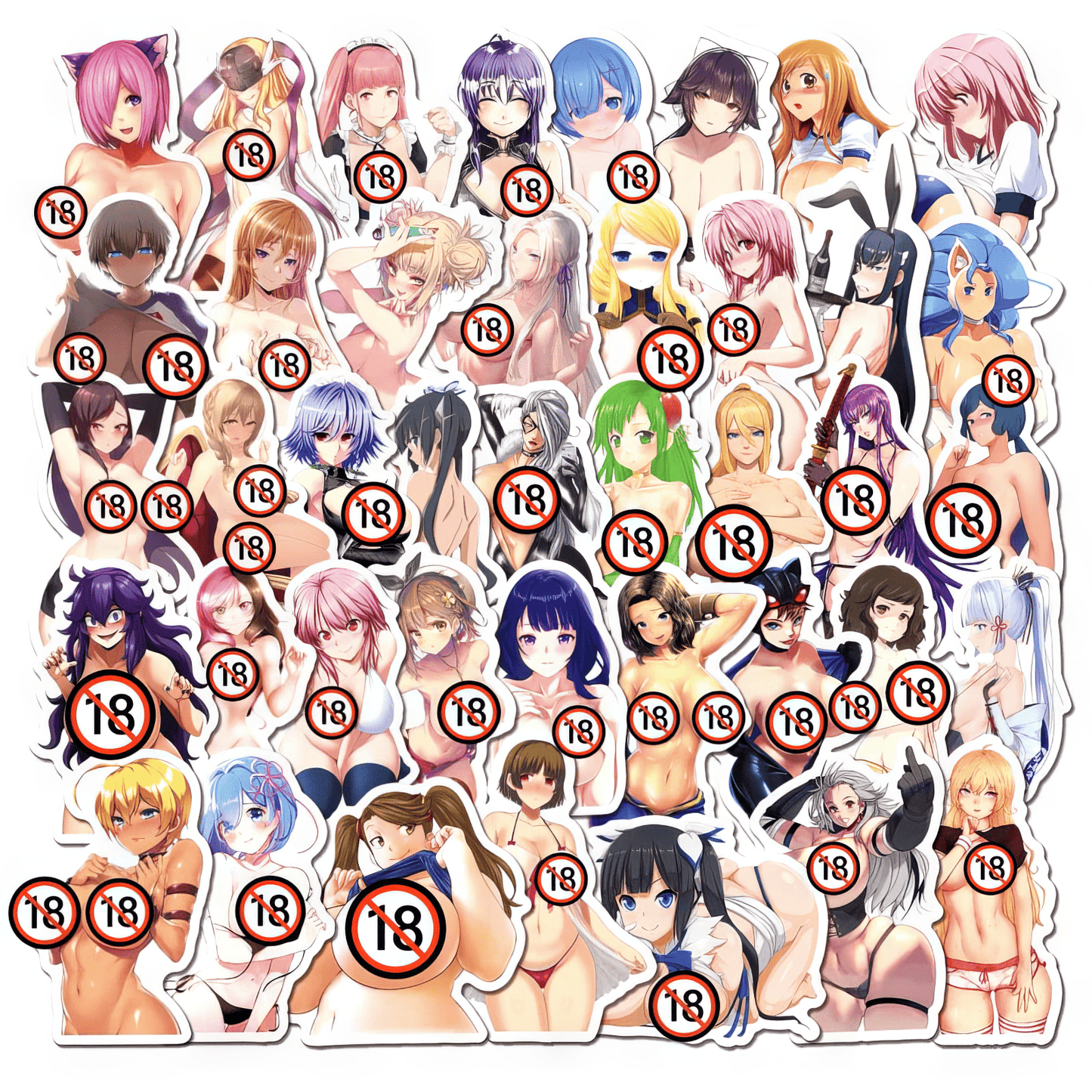 [+20 STYLES] 50PCS Anime Girl Pinup Sexy Waifu Sticker