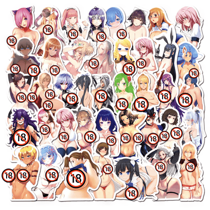 [+20 STYLES] 50PCS Anime Girl Pinup Sexy Waifu Sticker