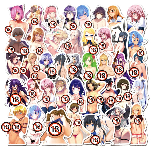 50/100pcs Anime Girl Pinup Sexy Waifu Sticker [+20 STYLES]