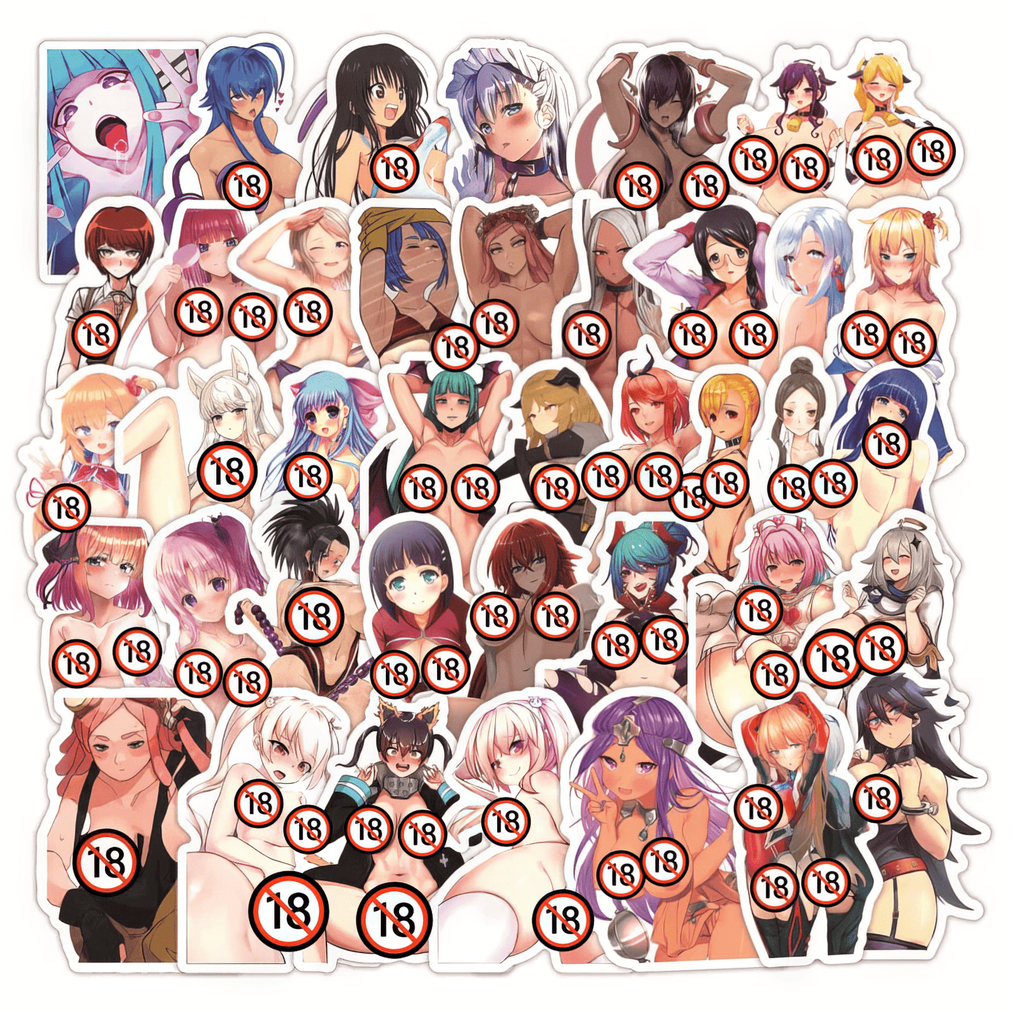 [+20 STYLES] 50PCS Anime Girl Pinup Sexy Waifu Sticker