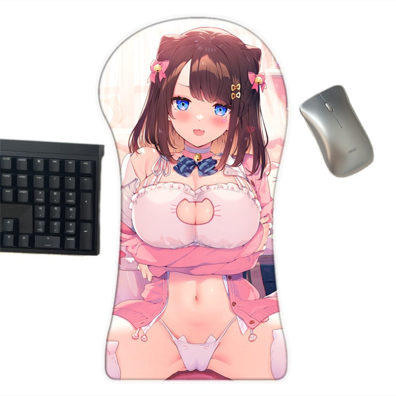 [+20 Characters] 3D Full Body Mouse Pad Arm Wrist Rest Anime Sexy Oppai Pad