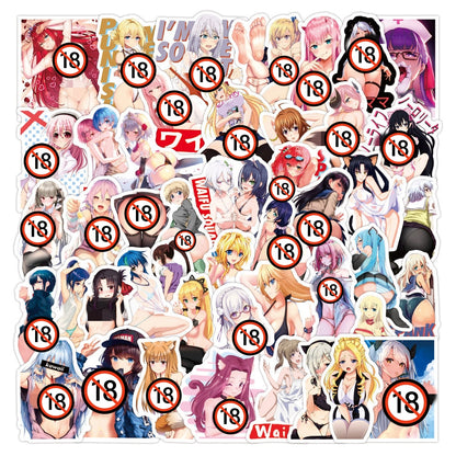 50/100pcs Anime Girl Pinup Sexy Waifu Sticker [+20 STYLES]
