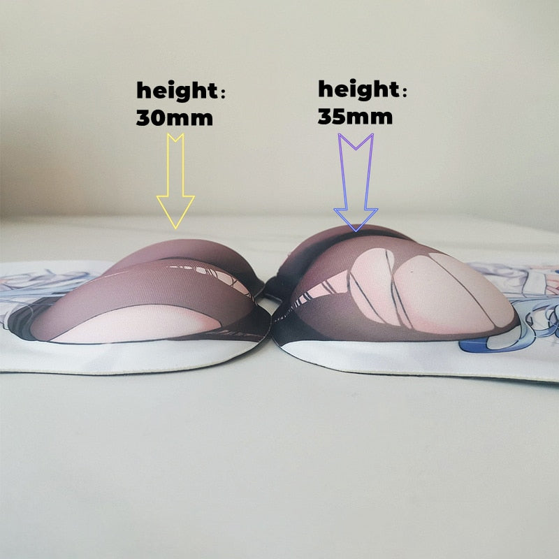 League of Legends Sexy Ahri Big Breast Gaming Anime 3D Mouse Pad Cute Manga Pad with Wrist Oppai Silicone Gel Boob Mat