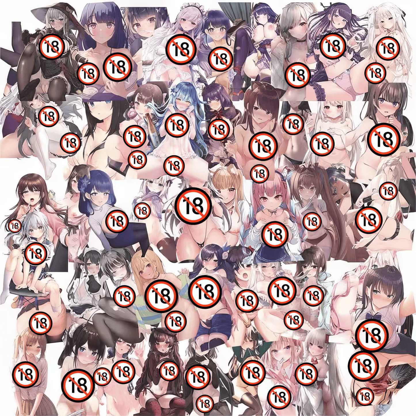 [+20 STYLES] 50PCS Anime Girl Pinup Sexy Waifu Sticker