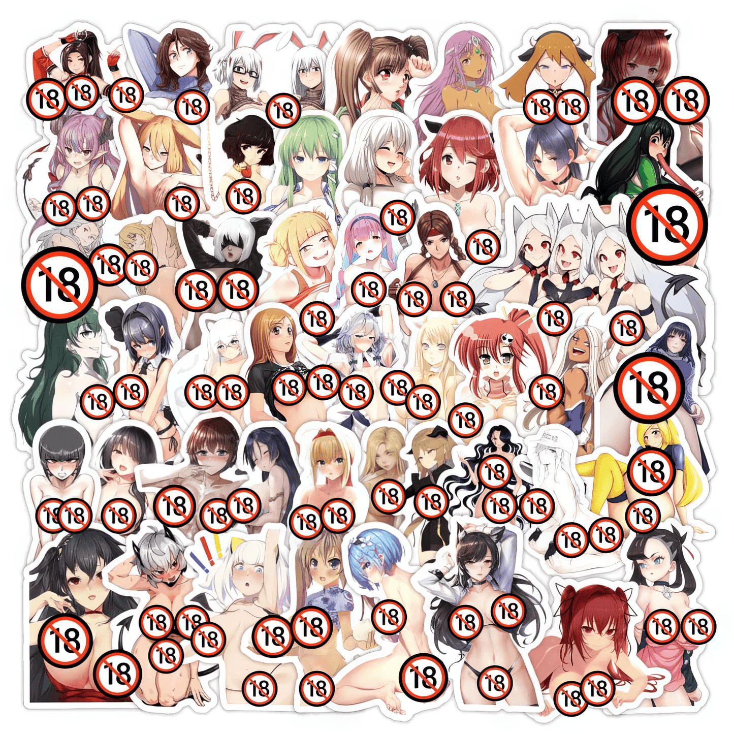 [+20 STYLES] 50PCS Anime Girl Pinup Sexy Waifu Sticker