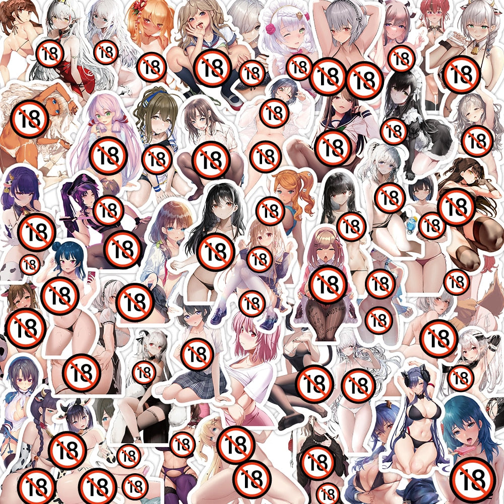 50/100pcs Anime Girl Pinup Sexy Waifu Sticker [+20 STYLES]