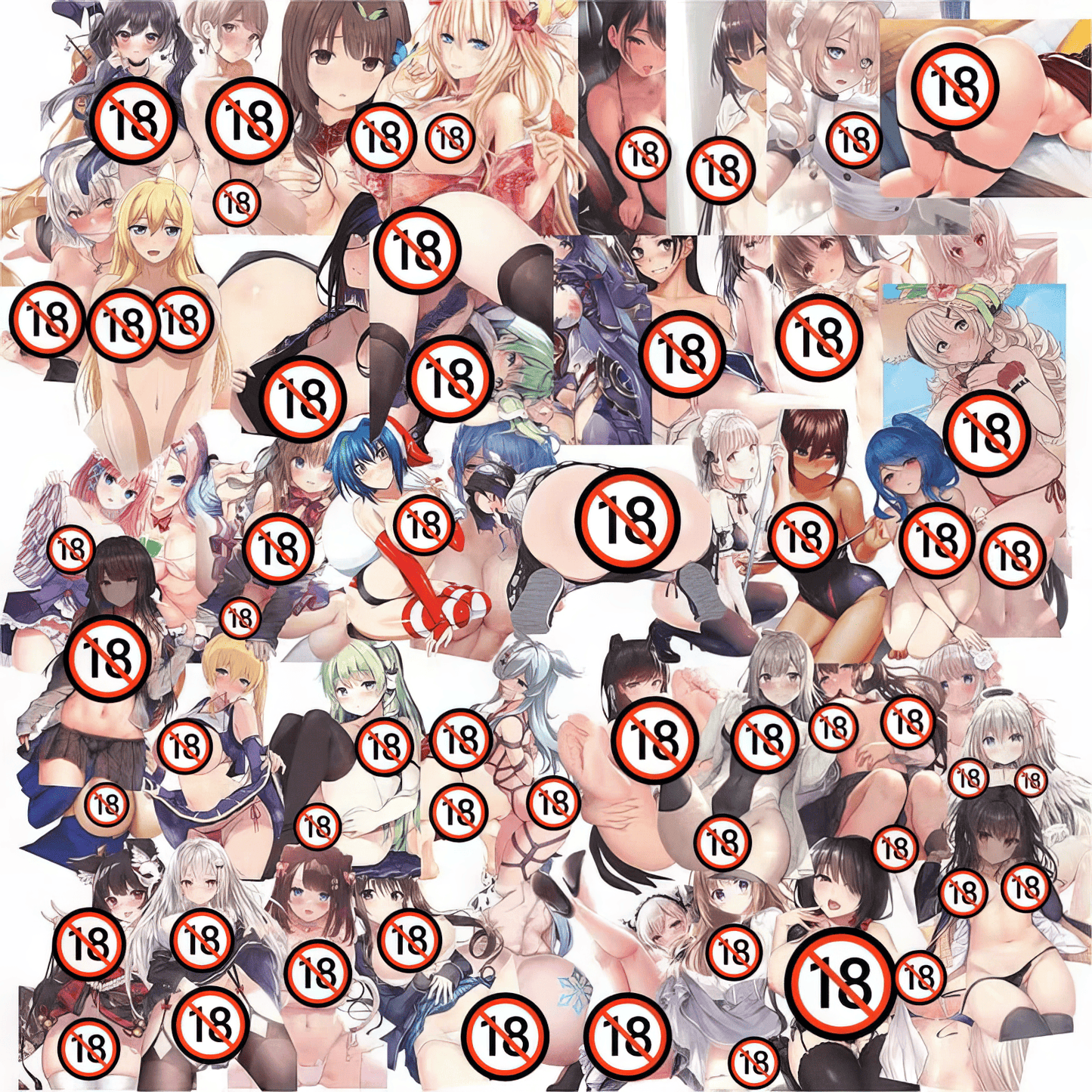 [+20 STYLES] 50PCS Anime Girl Pinup Sexy Waifu Sticker