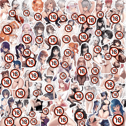 [+20 STYLES] 50PCS Anime Girl Pinup Sexy Waifu Sticker