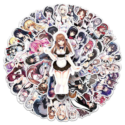 10/30/50pcs Maid Anime Girl Adult Stickers