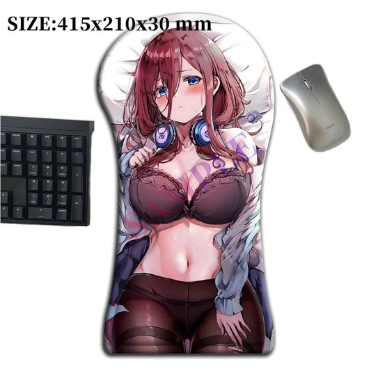 3D Boobs Full Body Mouse Pad Wrist Rest Anime Oppai