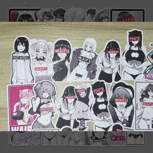 10/30/50Pcs Stickers Anime Sexy Waifu Pinup Girl Bunny