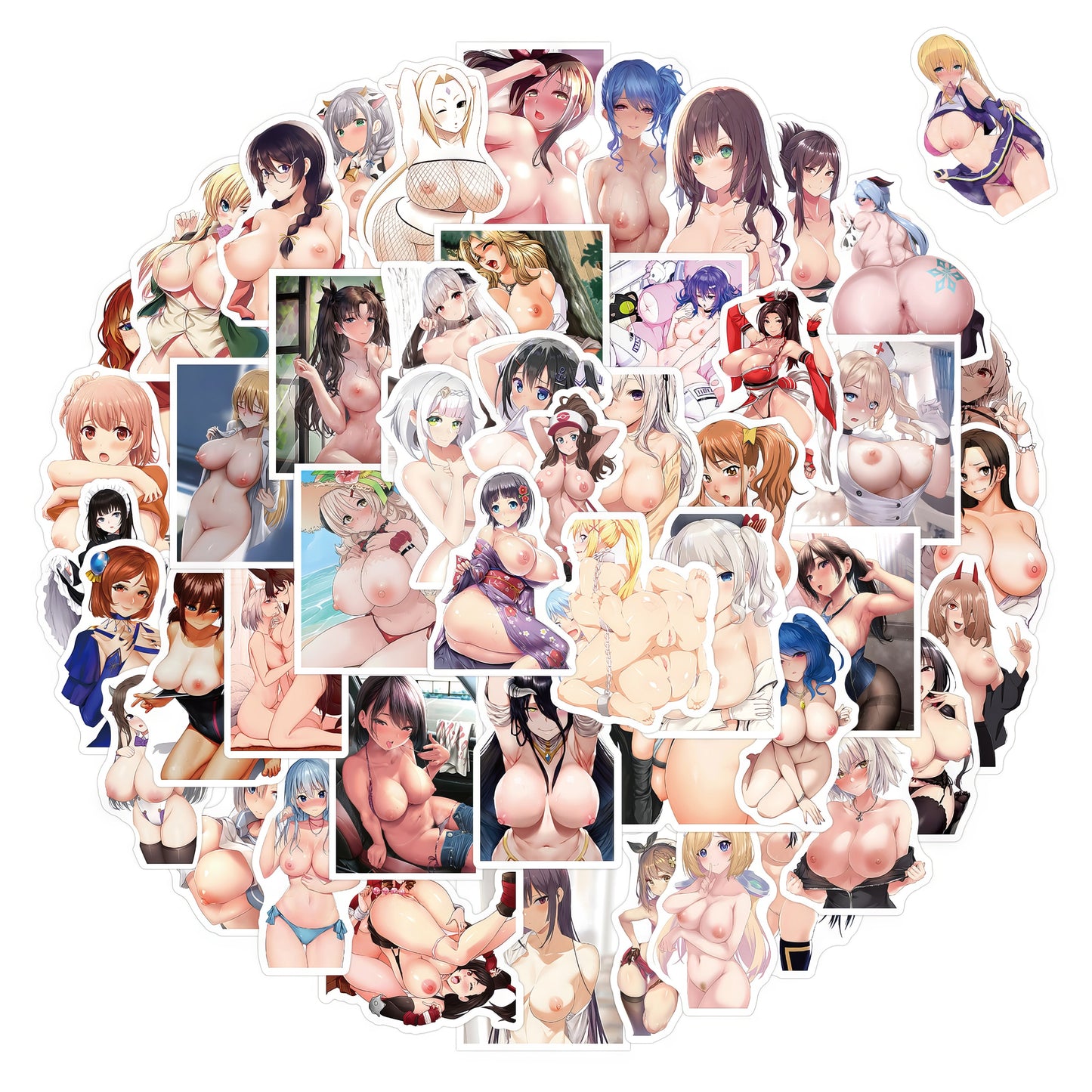 [+20 STYLES] 50PCS Anime Girl Pinup Sexy Waifu Sticker