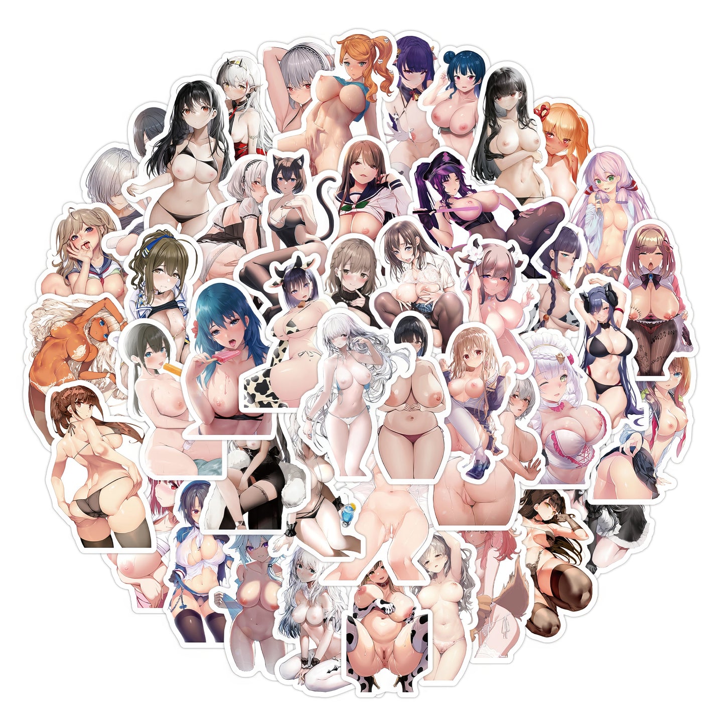 [+20 STYLES] 50PCS Anime Girl Pinup Sexy Waifu Sticker