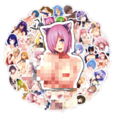 50 pcs - Adult Stickers Girls Anime - Waifu Ecchi Manga Sexy