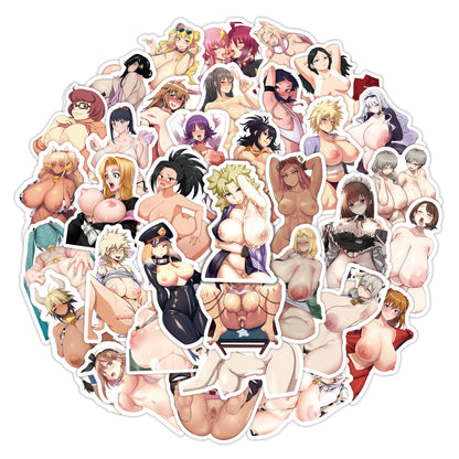 50 pcs - Oppai Stickers Girls Anime - Waifu Ecchi Manga Sexy