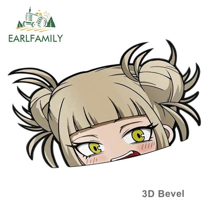 Sticker Anime Peek Peeker - Funny Waifu Stickers - Vinyl Stickers Laptop - Cars Bumper Stickers - 13cm