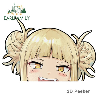 Sticker Anime Peek Peeker - Funny Waifu Stickers - Vinyl Stickers Laptop - Cars Bumper Stickers - 13cm