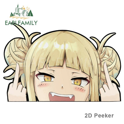 Sticker Anime Peek Peeker - Funny Waifu Stickers - Vinyl Stickers Laptop - Cars Bumper Stickers - 13cm