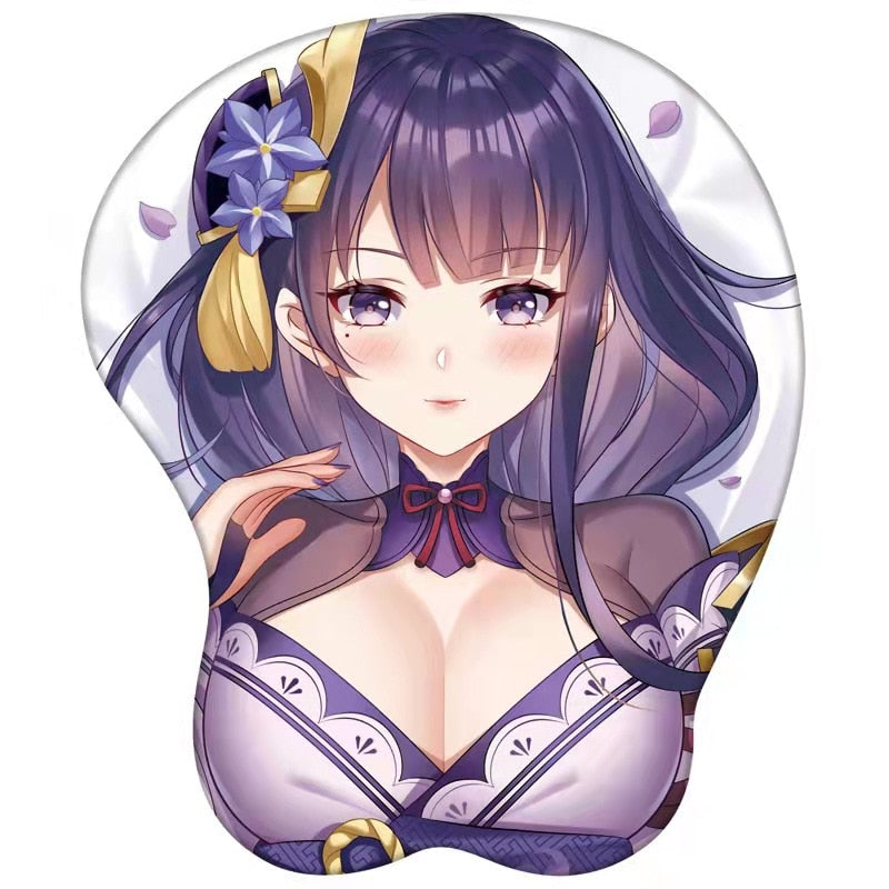 3d mousepad raiden, boobs mousepad genshin, oppai mousepad, genshin impact mousepad, genshin boobs mouse pad,