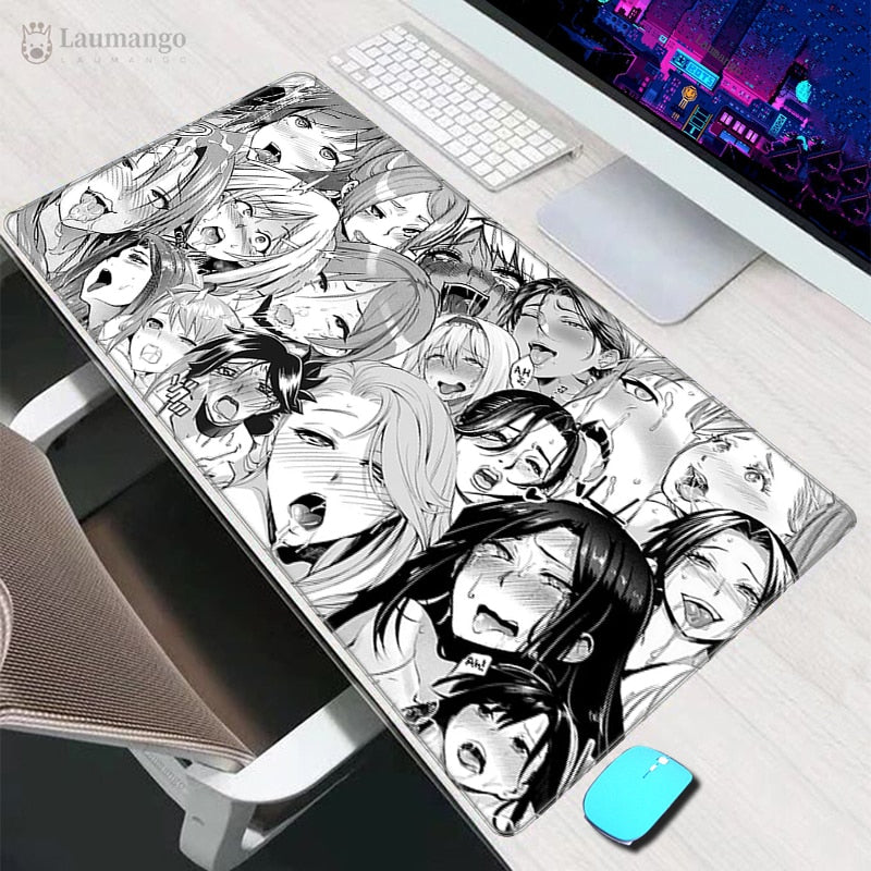 Anime Ahegao Desk Mat - Large Mouse Pad Hentai Manga - Gaming Gift