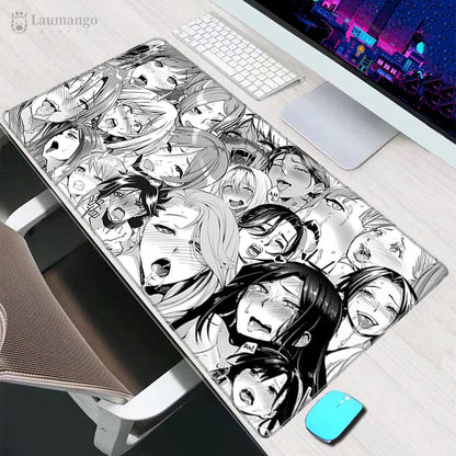 Anime Ahegao Desk Mat - Large Mouse Pad Hentai Manga - Gaming Gift