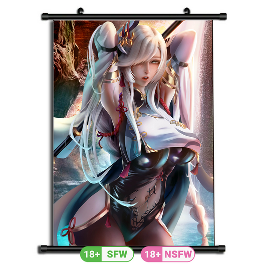 Anime Poster Wall Scroll Painting - Genshin Impact Fan made merchandise - 2 versions