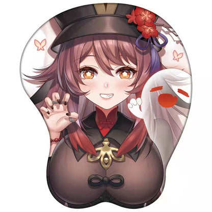 3d mousepad hutao, boobs mousepad genshin, oppai mousepad, genshin impact mousepad, genshin boobs mouse pad,