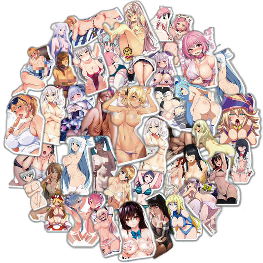 50 pcs - Sexy Anime Sticker Lewd - Waifu Ecchi Manga Anime