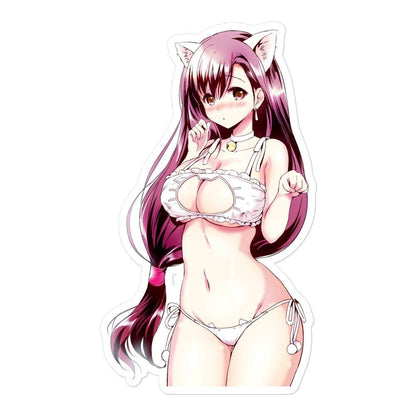Waterproof Sticker Sexy Girl Cat Manga - Ecchi Anime Waifu