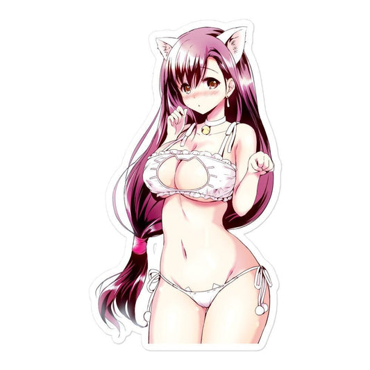 Waterproof Sticker Sexy Girl Cat Manga - Ecchi Anime Waifu