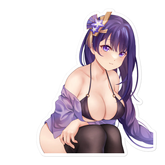 Anime Sexy Girl Sticker Shogun Raiden Genshin Impact Waterproof Waifu - Fan made merchandise