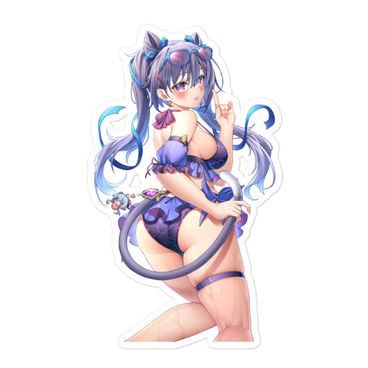 Anime Girl Sticker Keqing Genshin Impact Waterproof Waifu - Fan made merchandise